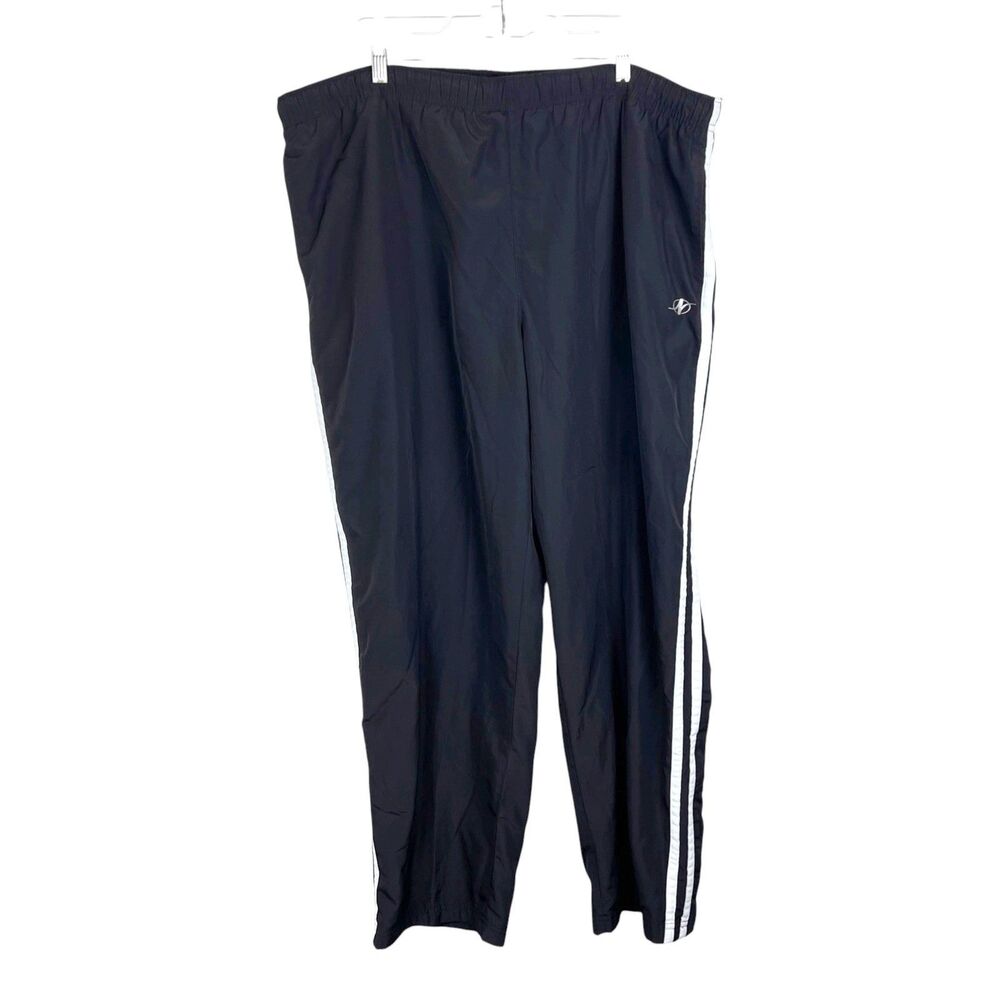 Nordic Track Pants Men Extra Large Black Striped Straight Leg Activewear Bottoms